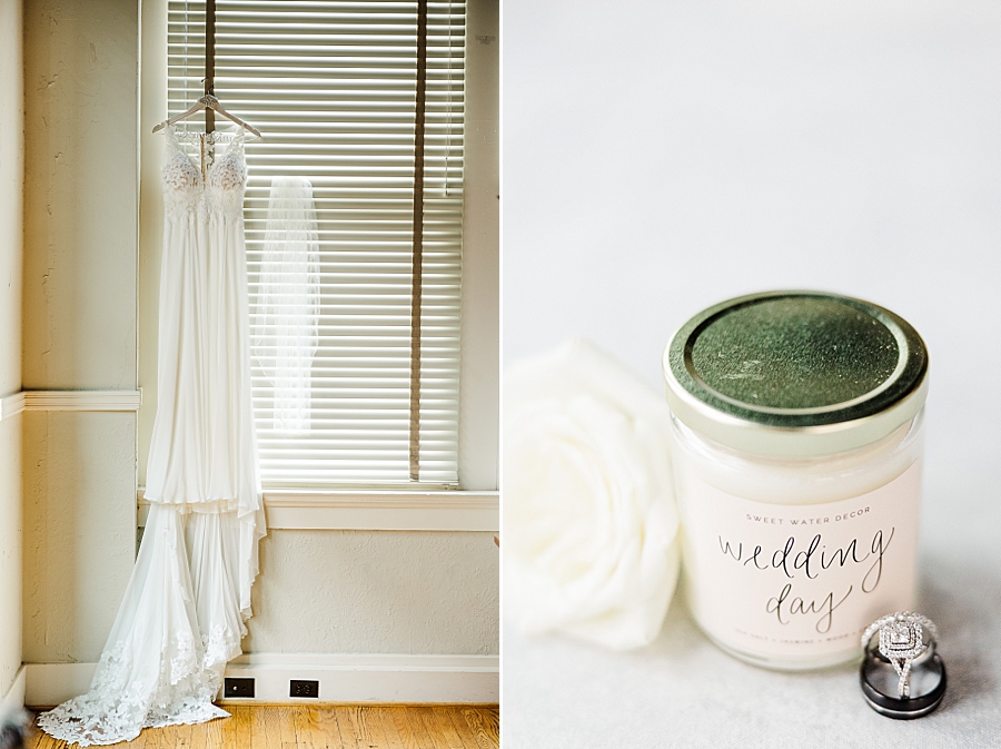 wedding candle at this urban elopement