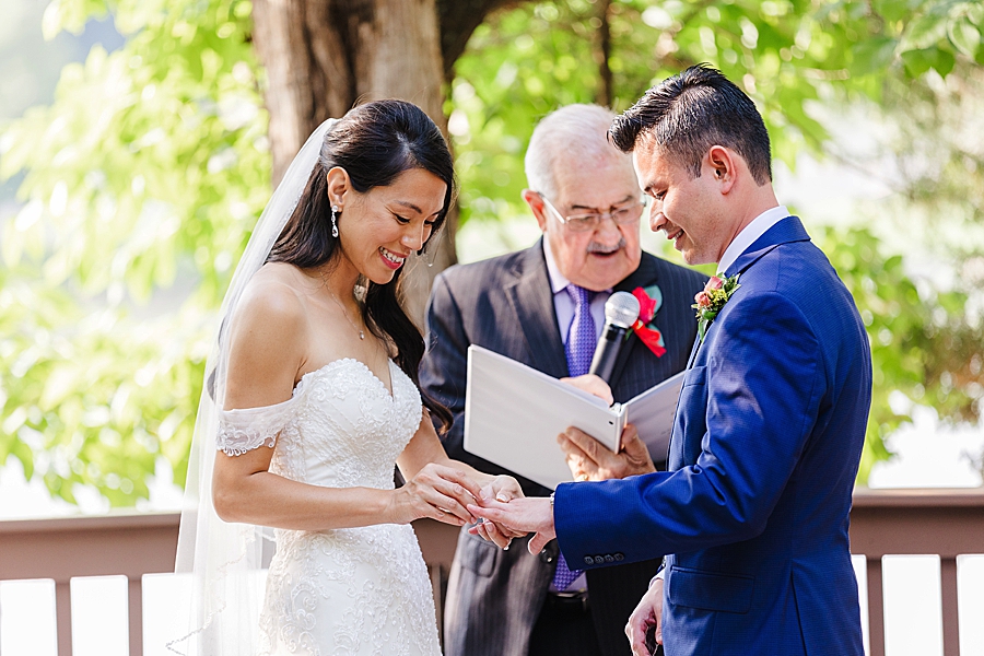 exchanging rings at this vietnamese wedding