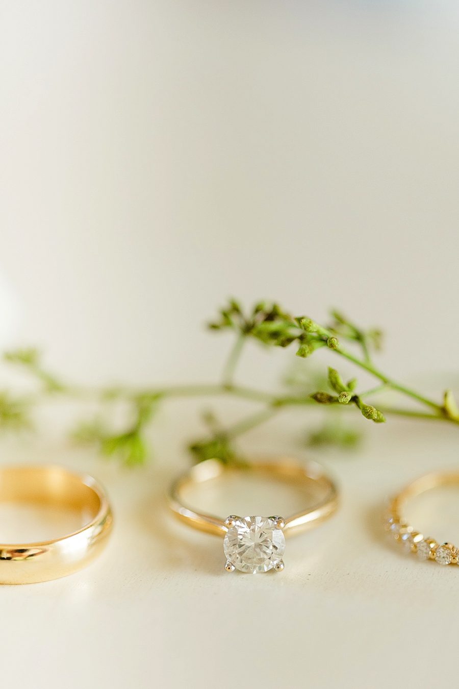 gold wedding rings at vineyard wedding at castleton