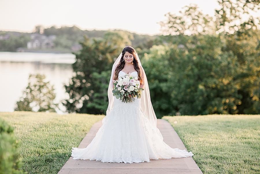 Ivory wedding gown at this WindRiver Bridal Portraits by Knoxville Wedding Photographer, Amanda May Photos.