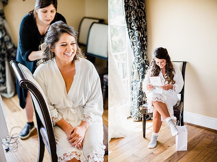 Loose wedding curls at this WindRiver Wedding Day by Knoxville Wedding Photographer, Amanda May Photos.
