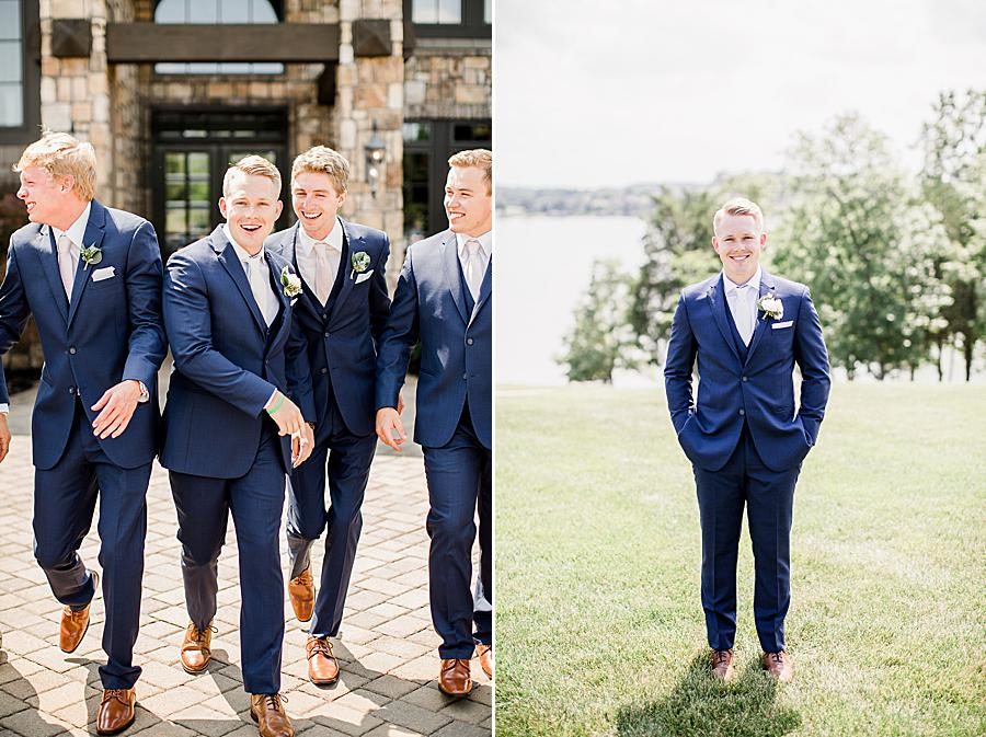 Groom with hands in pockets at this WindRiver Wedding Day by Knoxville Wedding Photographer, Amanda May Photos.