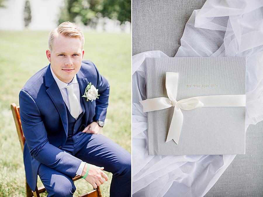 Groom modeling at this WindRiver Wedding Day by Knoxville Wedding Photographer, Amanda May Photos.