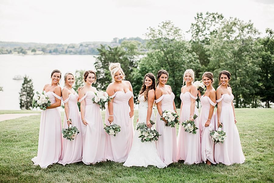 Bridesmaids posing at this WindRiver Wedding Day by Knoxville Wedding Photographer, Amanda May Photos.