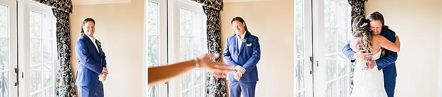 Bride and dad first look at this WindRiver Wedding Day by Knoxville Wedding Photographer, Amanda May Photos.