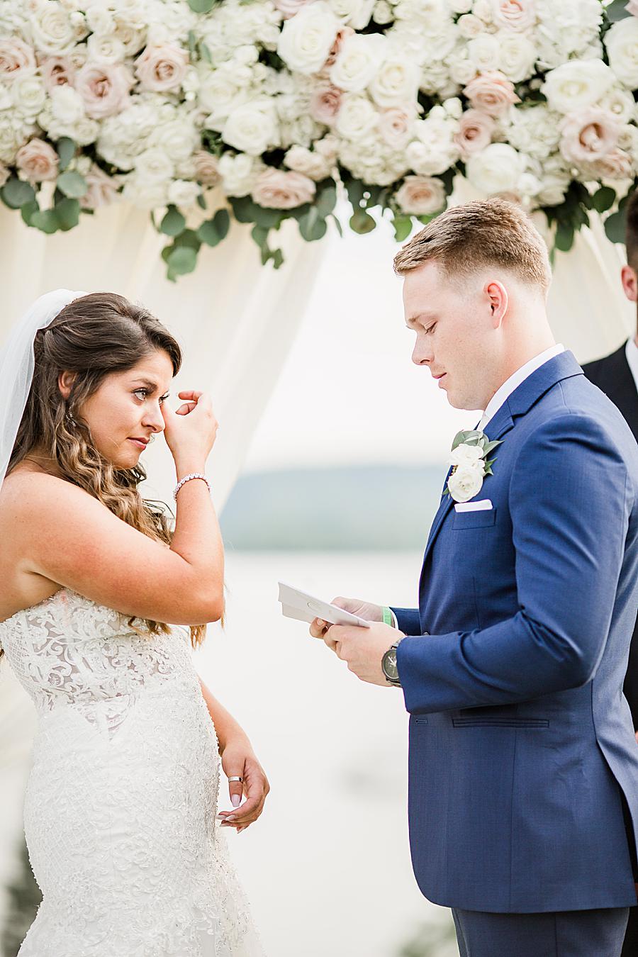 Personalized vows at this WindRiver Wedding Day by Knoxville Wedding Photographer, Amanda May Photos.