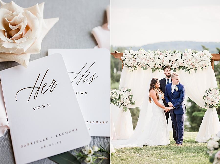His and hers vow book at this WindRiver Wedding Day by Knoxville Wedding Photographer, Amanda May Photos.