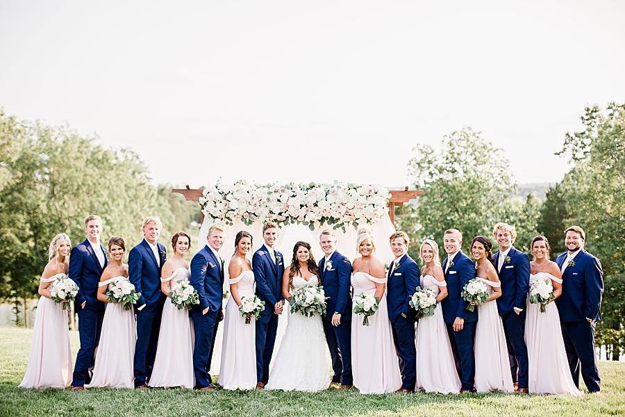 The whole wedding party at this WindRiver Wedding Day by Knoxville Wedding Photographer, Amanda May Photos.
