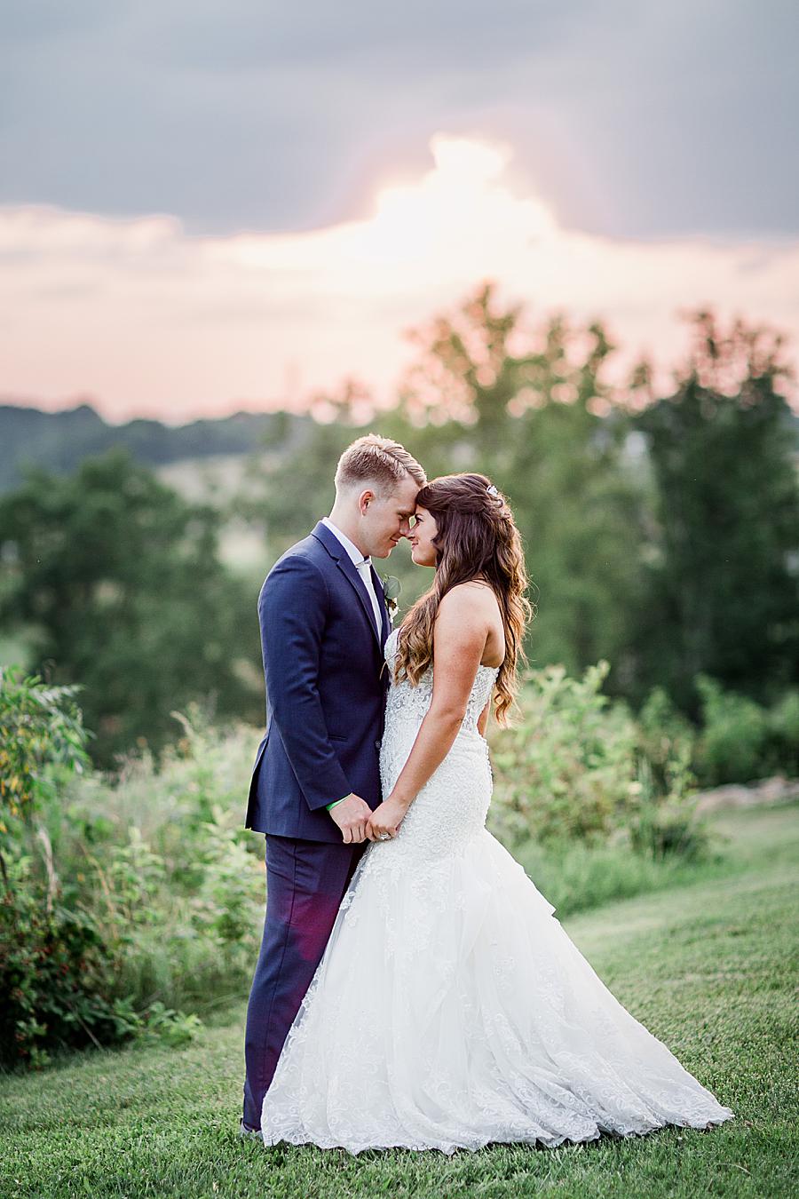 Sunset shots at this WindRiver Wedding Day by Knoxville Wedding Photographer, Amanda May Photos.
