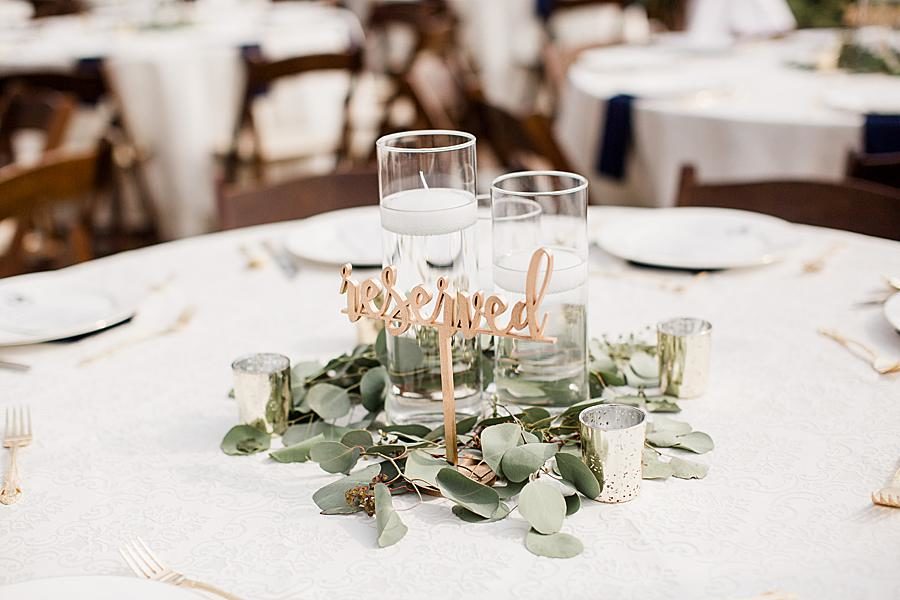 Reserved table at this WindRiver Wedding Day by Knoxville Wedding Photographer, Amanda May Photos.