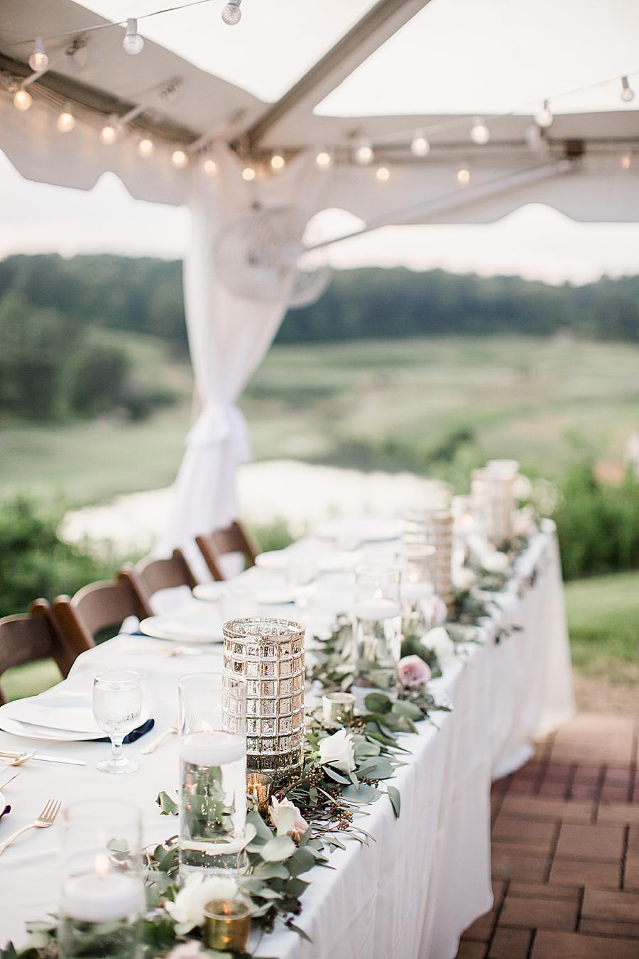 Head table at this WindRiver Wedding Day by Knoxville Wedding Photographer, Amanda May Photos.