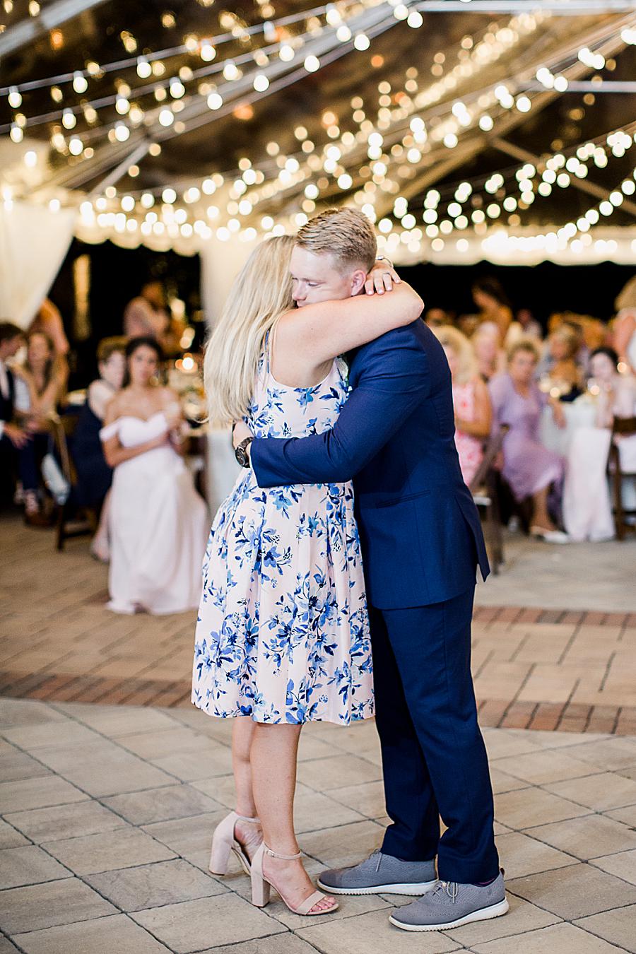 Groom hugging mom at this WindRiver Wedding Day by Knoxville Wedding Photographer, Amanda May Photos.