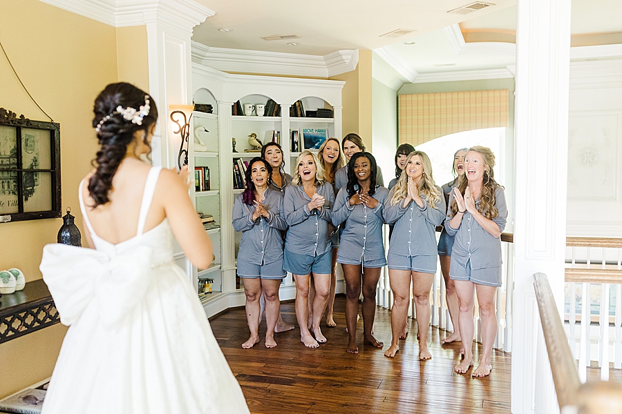 bridesmaids first look at this windriver wedding
