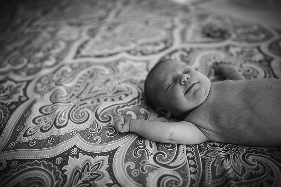Stretching baby at this lifestyle family session by Knoxville Wedding Photographer, Amanda May Photos.