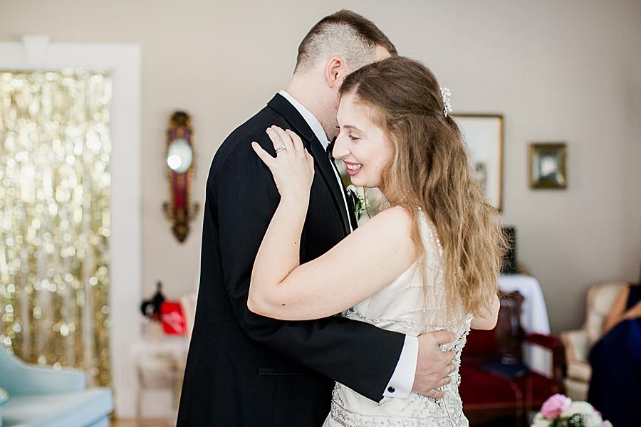 dancing newlyweds at airbnb elopement