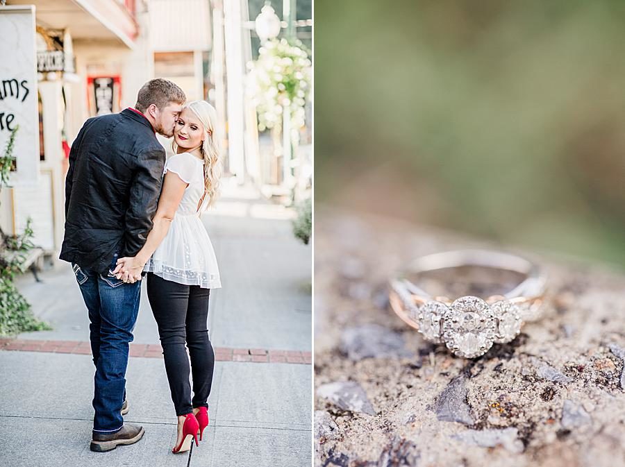 Engagement ring at this Apple Barn engagement by Knoxville Wedding Photographer, Amanda May Photos.