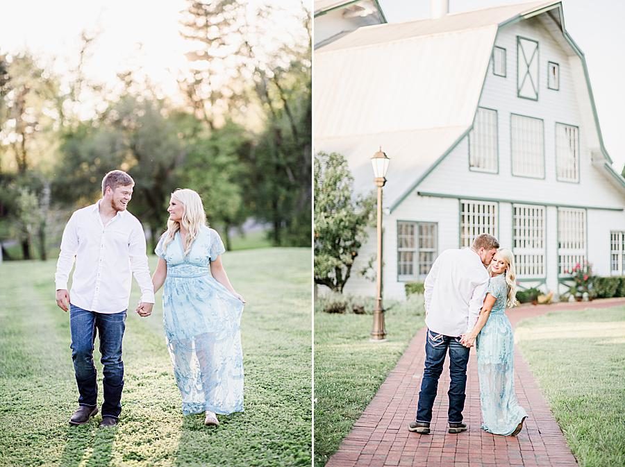 Brick path at this Apple Barn engagement by Knoxville Wedding Photographer, Amanda May Photos.