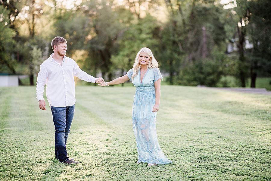White button up at this Apple Barn engagement by Knoxville Wedding Photographer, Amanda May Photos.