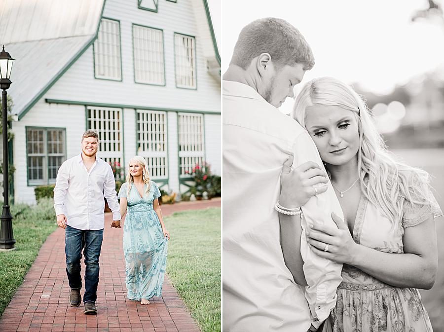 White barn at this Apple Barn engagement by Knoxville Wedding Photographer, Amanda May Photos.
