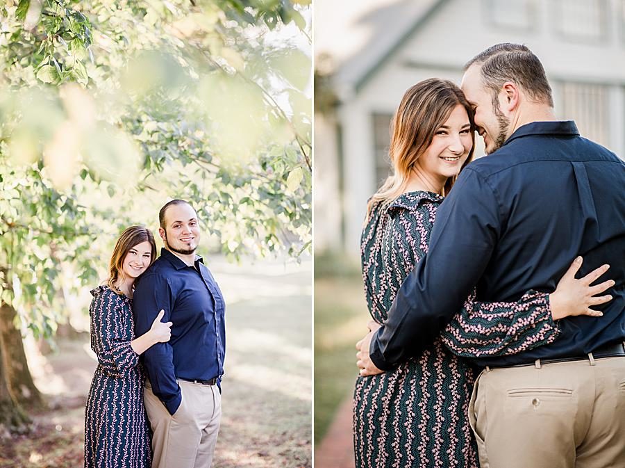 Arms linked at this Apple Barn Engagement by Knoxville Wedding Photographer, Amanda May Photos.