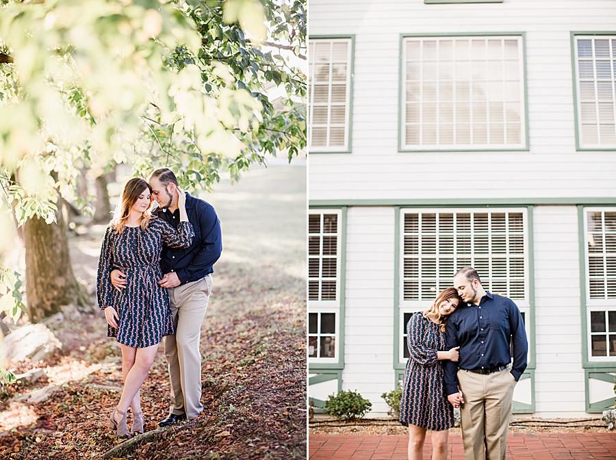 Head on shoulder at this Apple Barn Engagement by Knoxville Wedding Photographer, Amanda May Photos.