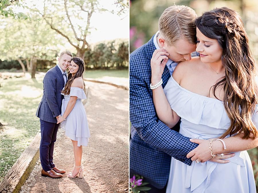 Shoulder kiss at this Baxter Gardens Portraits by Knoxville Wedding Photographer, Amanda May Photos.
