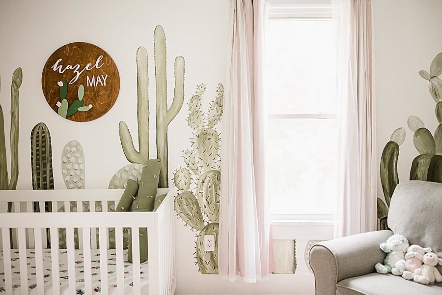Light pink curtains at this cactus nursery by Knoxville Wedding Photographer, Amanda May Photos.
