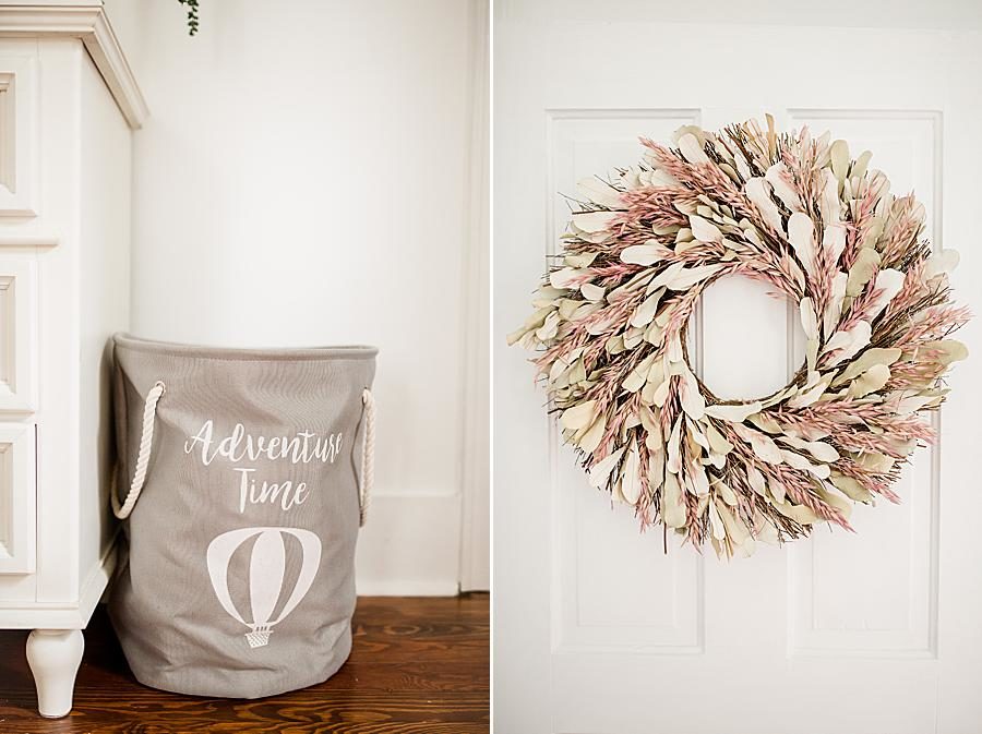 Wreath at this cactus nursery by Knoxville Wedding Photographer, Amanda May Photos.