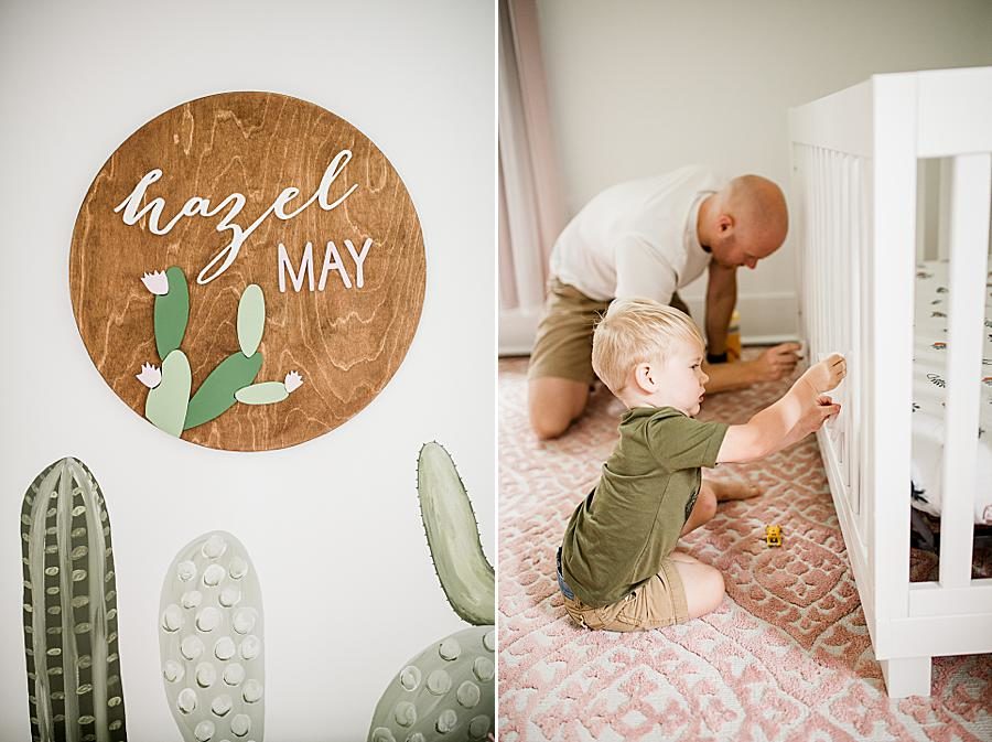 Hazel May sign at this cactus nursery by Knoxville Wedding Photographer, Amanda May Photos.
