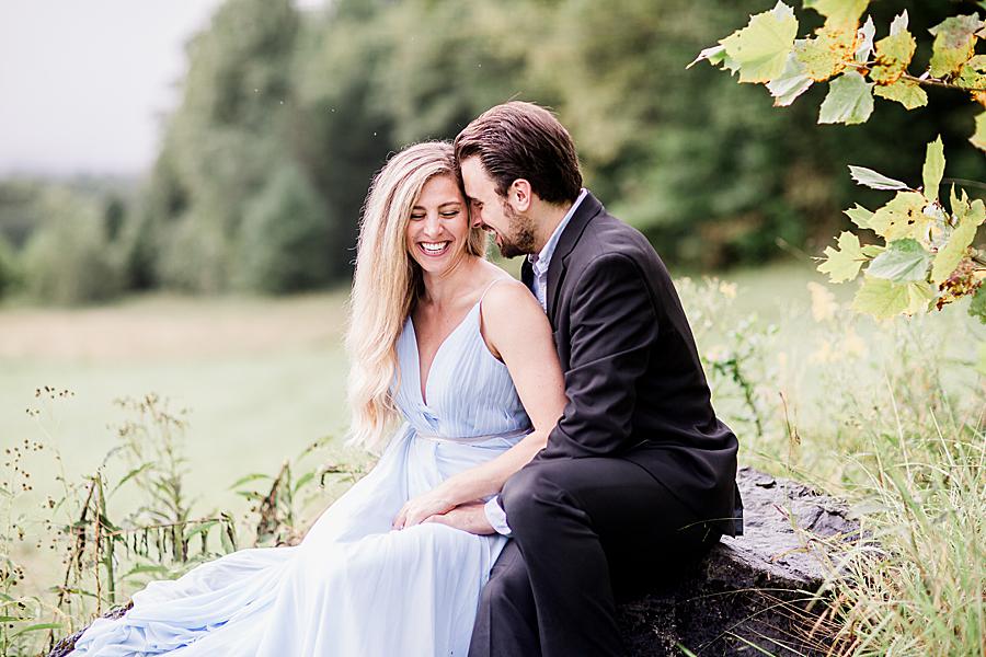 laughing at cades cove engagement session