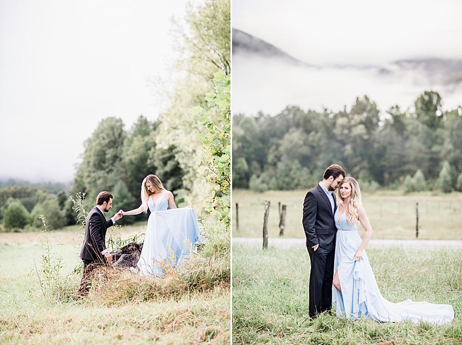 smoky mountains at cades cove engagement session