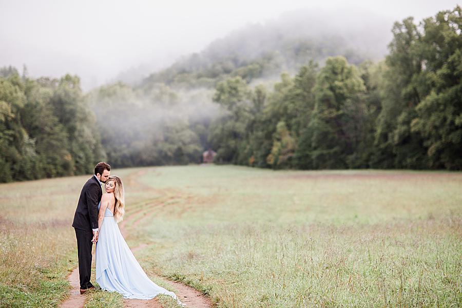 open field at cades cove engagement session