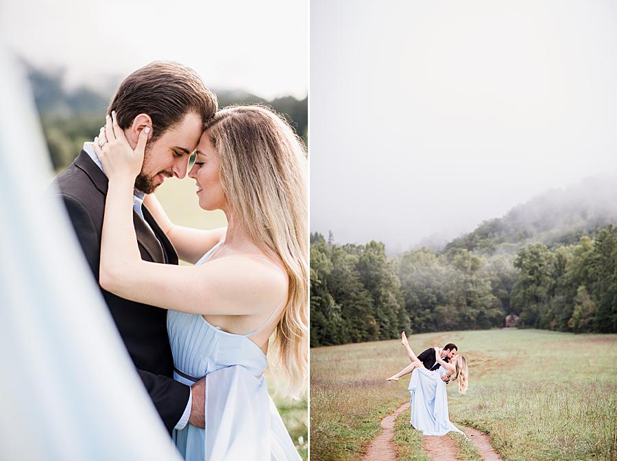 hands on cheeks at cades cove engagement session