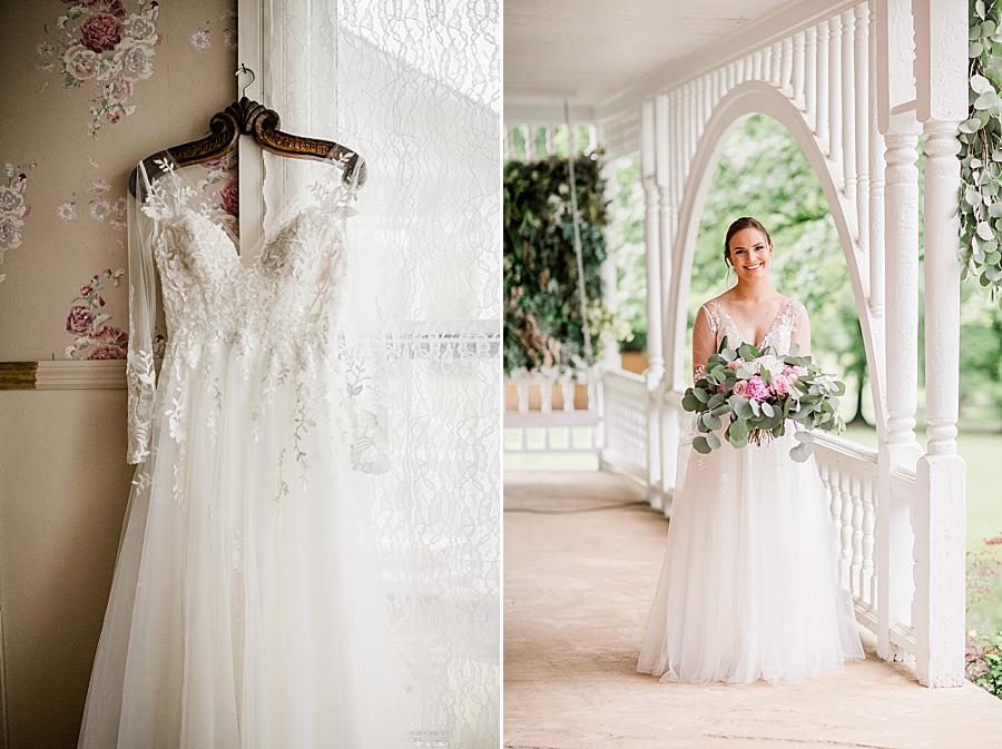 Lace wedding dress at this Cardwell Manor Wedding by Knoxville Wedding Photographer, Amanda May Photos.