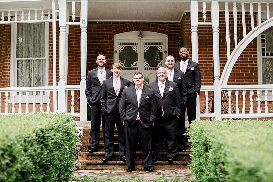 Groomsmen posing at this Cardwell Manor Wedding by Knoxville Wedding Photographer, Amanda May Photos.