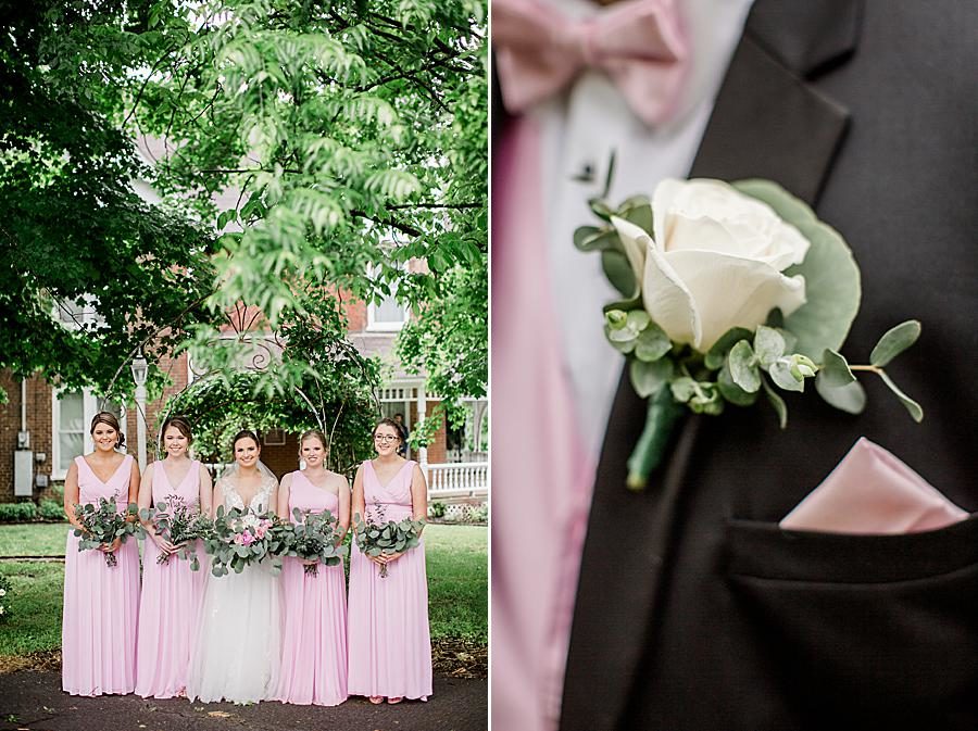 Rose boutonniere at this Cardwell Manor Wedding by Knoxville Wedding Photographer, Amanda May Photos.