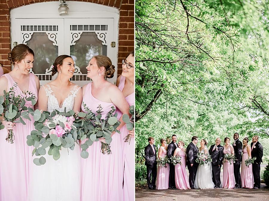 Bridal party posing at this Cardwell Manor Wedding by Knoxville Wedding Photographer, Amanda May Photos.