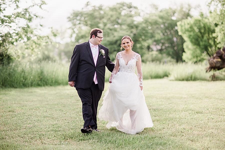 Wedding dress with sleeves at this Cardwell Manor Wedding by Knoxville Wedding Photographer, Amanda May Photos.