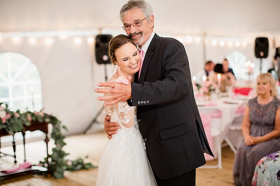 Daddy daughter dance at this Cardwell Manor Wedding by Knoxville Wedding Photographer, Amanda May Photos.