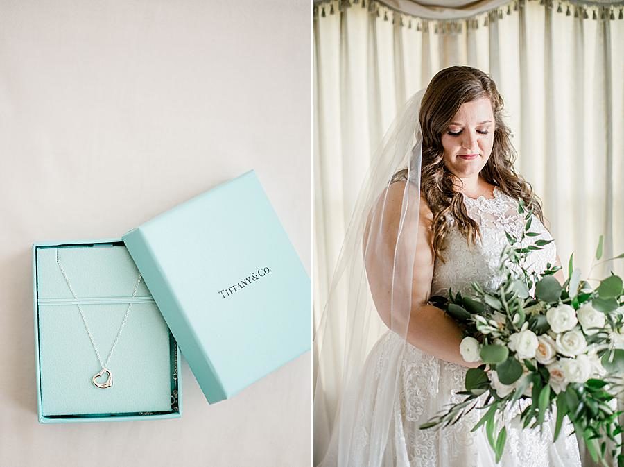 Tiffany & Co. box at this Wedding at Castleton Farms by Knoxville Wedding Photographer, Amanda May Photos.