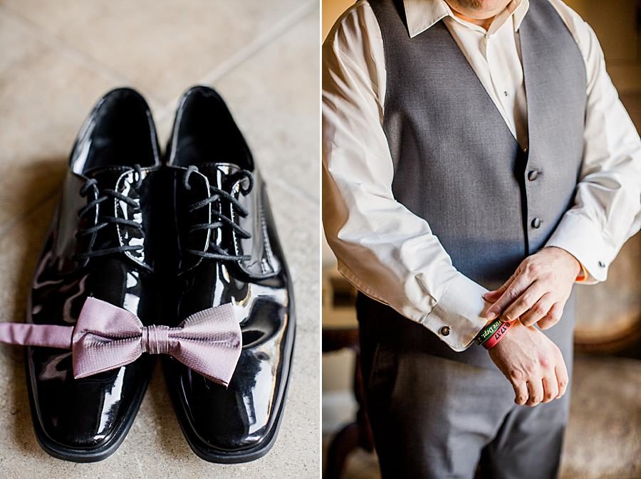 Shiny shoes at this Wedding at Castleton Farms by Knoxville Wedding Photographer, Amanda May Photos.
