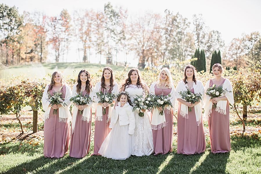 Bridal party at this Wedding at Castleton Farms by Knoxville Wedding Photographer, Amanda May Photos.