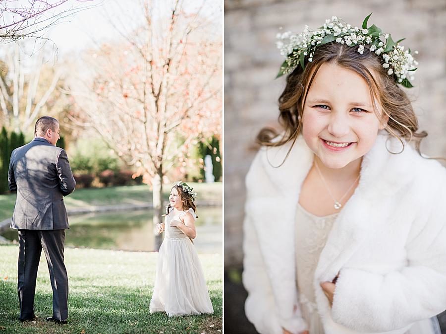 Flower crown at this Wedding at Castleton Farms by Knoxville Wedding Photographer, Amanda May Photos.