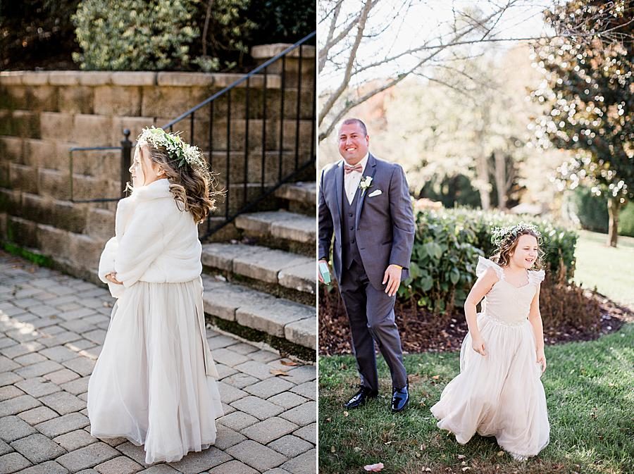 Flower girl dress at this Wedding at Castleton Farms by Knoxville Wedding Photographer, Amanda May Photos.