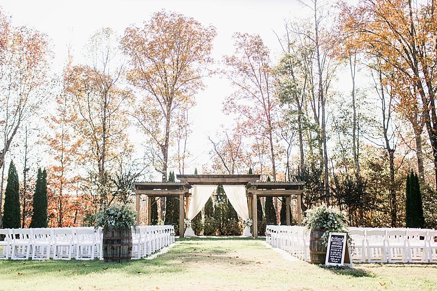 Ceremony space at this Wedding at Castleton Farms by Knoxville Wedding Photographer, Amanda May Photos.