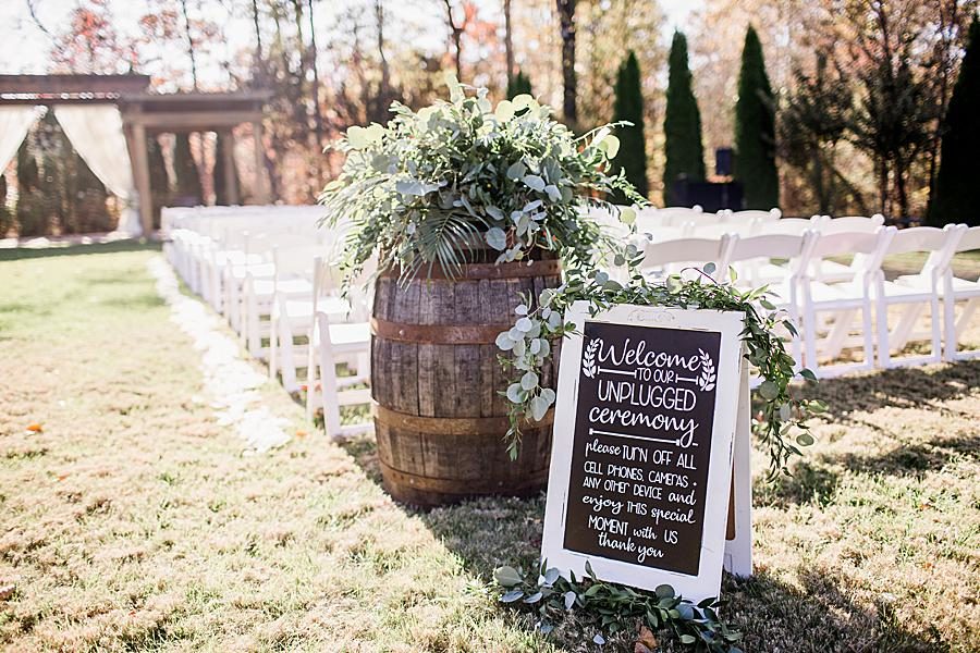 Unplugged ceremony at this Wedding at Castleton Farms by Knoxville Wedding Photographer, Amanda May Photos.
