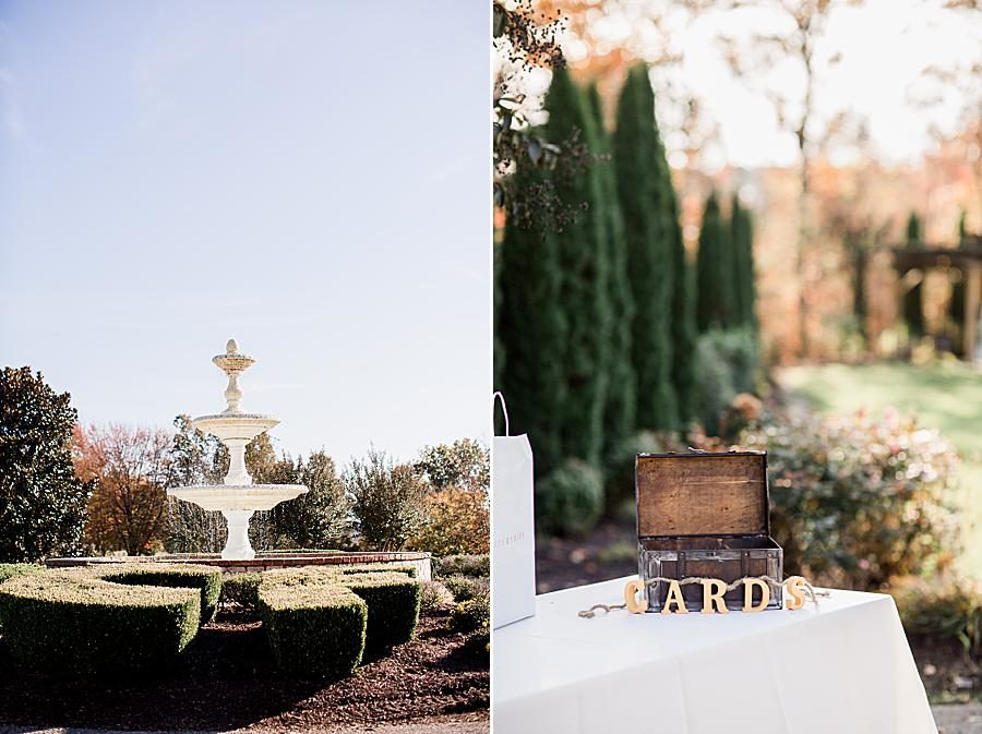 Fountain at this Wedding at Castleton Farms by Knoxville Wedding Photographer, Amanda May Photos.