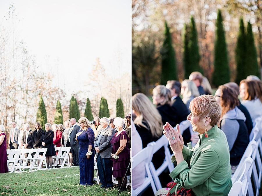 Clapping at this Wedding at Castleton Farms by Knoxville Wedding Photographer, Amanda May Photos.