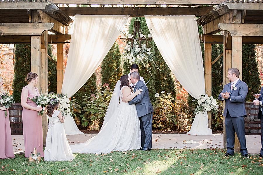 You may kiss the bride at this Wedding at Castleton Farms by Knoxville Wedding Photographer, Amanda May Photos.