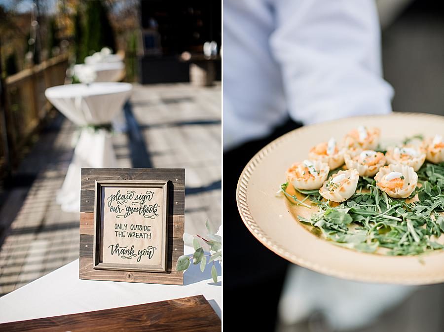 Hors d'oeuvres at this Wedding at Castleton Farms by Knoxville Wedding Photographer, Amanda May Photos.